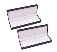 LIFKOME Estuche para Bolígrafos y Portalápices De Cuero PU Negro, 2 Unidades, Portátil y Resistente Al Agua, para Oficina y Negocio, Obsequio Corporativo, Tamaño 170x62x29 Mm, Uso Diario