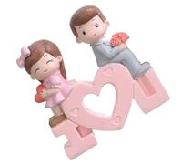 LIFKOME Figura de Resina Novios para Tarta Romántica, Adorno Decorativo para Pastel de Enamorados, Escultura Artesanal Decoración de Mesa, Obsequio Adecuado para Boda y San Valentín
