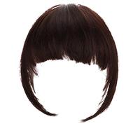 LIFKOME Flequillo Falso Clip y Piezas de Cabello Postizas, 1 Unidad, Tamaño Aire, Color Marrón Oscuro, para Mujer Uso Diario y Fiestas, Extensión de Cabello Sintético Ligera