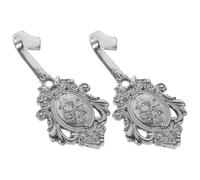 LIFKOME Ganchos de Cortina Abrazadera Vintage Aleación de Zinc Diseño de Rosa 2 Piezas Negro para Cortinas Ropa o Sombreros Tornillos Incluidos