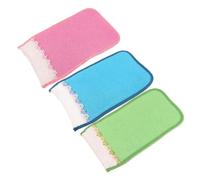 LIFKOME Guante De Cepillo Corporal Paño De Baño De Fibra Vegetal 3pcs Guante De Baño Exfoliante Depurador