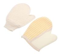 LIFKOME Guantes de Baño Exfoliantes 2 Piezas de Algodón y Lino y Sisal Tamaño 25X17 CM y 21X18 CM Manoplas para Ducha y Spa Limpieza Profunda y Cuidado Suave Piel