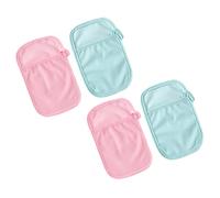 LIFKOME Guantes de Baño para Ñiño y Adulto Exfoliantes Suaves, Doble Cara de Algodón y Poliéster, Kit de 4 Unidades, para Ducha y Cuidado Infantil, Ligeros y Reutilizables, Anillo para Color Aleatorio
