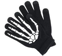 LIFKOME Guantes de Montar Diseño de Esqueleto Luminoso para Ciclismo Nocturno, Cálidos de Fibra Acrílica, 1 Par para Actividades al Aire Libre