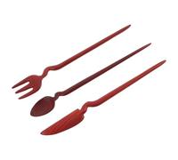 LIFKOME Horquillas de Madera Retro Chinas 3 Piezas Pelo Palillos para Moño Recogido Accesorios de Estilo Antiguo para Peinados Diarios Hechos a Mano Madera Roja