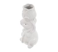 LIFKOME Jarrón de Cerámica con Figura de Conejo Blanco Centro de Mesa Decorativo para Pascua Florero para Hogar y Oficina para Eventos Cumpleaños y Decoración Festiva