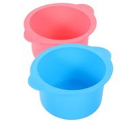 LIFKOME Juego de 2 Cuencos de Cera de Silicona para Depilación, Resistentes a Altas Temperaturas, Capacidad 400 Ml, Colores Rosa y Azul, Fácil Desmoldeo, para Calentador de Cera y Terapia