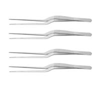 LIFKOME Kit de 4 Pinzas para Limpieza de Oídos para Adultos con Punta Curva y Acabado Liso de Acero Inoxidable, Herramienta para Eliminar Cerumen en Casa y Viaje