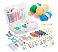 LIFKOME Kit de Ganchillos para Crochet con de Colores Herramientas Resistentes y Bolsa de Transporte para Principiantes y Proyectos