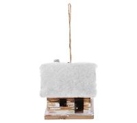 LIFKOME LED Wooden Christmas Village House with Battery-Powered Warm LED Lights Miniature Snowy Holiday Ornament For Table Centerpiece and Tree Decoration Rustic Winter Wonderland Home