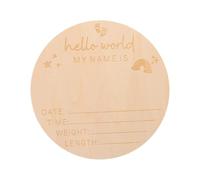 LIFKOME Letrero de Madera Redondo de 14,7 Cm para Recién Nacido, Cartel de Anuncio de Nacimiento Nombre Personalizado, Accesorio Fotográfico para Hospital y Decoración de Guarderías