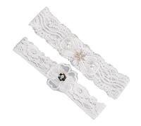 LIFKOME Liga De Novia Para Boda De Encaje Cinturón Elástico Lazo De Novia Banda De Pierna De Encaje