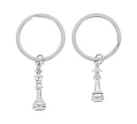 LIFKOME Llavero de Ajedrez para Hombres y Mujeres, Juego de Llaveros Rey y Reina de Metal Duradero, Accesorio Único para Bolsos y Regalos de Aficionados al Ajedrez, Compacto y Ligero,