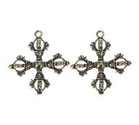 LIFKOME Llavero Dorje Budismo 2 Piezas Colgante Vintage De Latón Para Bolsa Llaves De Coche Y Mochila Accesorio Decorativo Religioso 1.69X1.61X0.59 Pulgadas