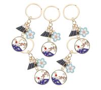 LIFKOME Llavero Japonés de Aleación de Zinc con Diseño y Fuji, Set de 5 Piezas, Adorno Resistente y Versátil para Llaves en Navidad