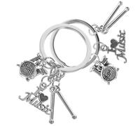 LIFKOME Llavero Novedoso de Aleación de Zinc Diseño Único de Baquetas para Amantes Música, Resistente al Desgaste Diario, Pack de 2 Piezas Color Plata