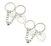 LIFKOME Llaveros Juego de Aleación Diseño de Corazón de Rompecabezas, 2 Pares, Colgantes Decorativos para Llaves y Bolsos, Obsequio Romántico para Novia y Parejas