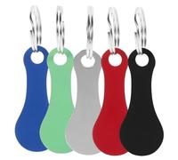 LIFKOME Llaveros para Carrito de Compras de Acero Inoxidable, 5 Piezas Multicolor, Colgantes Ficha Metálica para Supermercado, Decoración Práctica y Tokens para Carros de Compra