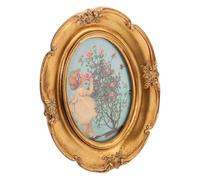 LIFKOME Marco de Fotos Ovalado Vintage de Resina 21X16 CM Marco de Fotos Decorativo Estilo Europeo y Sobremesa para Hogar y Oficina