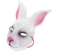 LIFKOME Máscara de Conejo Aterrador de Cosplay Orejas Largas de Plástico Blanco, Accesorio de Disfraz para Halloween y Eventos de Cosplay, Mantiene la Forma