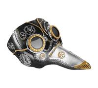 LIFKOME Máscara Steampunk Plaga Negra Diseño de Pájaro Vintage Ajustable para Adultos Accesorio Halloween Carnaval Cosplay Médico Gótico