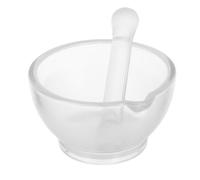 LIFKOME Mortero y Pilón de Vidrio Blanco de 8 Oz para Moler Ajo y Polvos Farmacéuticos, Herramienta Portátil Versátil para Laboratorio y Cocina Científica