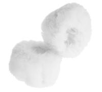 LIFKOME Muñequeras Esponjosas de Piel Sintética Blanca para Mujer, Calentadores de Brazos Cortos Mullidos de Invierno, Puños Peludos Cálidos y Suaves para Frío, Accesorios de Invierno