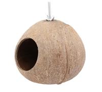 LIFKOME Nido Artificial para Pájaros Refugio Cómodo de Madera y Cuerda | Loro y Alondra, Uso en Casa o Tienda, Protege del Clima Severo, Color Amarillo