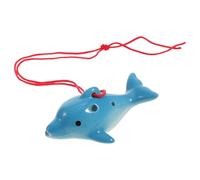 LIFKOME Ocarina de Cerámica Azul de 6 Agujeros Superficie Lisa, Instrumento de Viento para Principiantes Sonido Uniforme y Bello para Práctica Musical