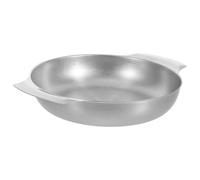 LIFKOME Olla de Acero Inoxidable con Doble Asa para Ramen y Shabu Sartén Estilo Paella Retro Multifunción para Cocción Estufa para Pasta y Arroz