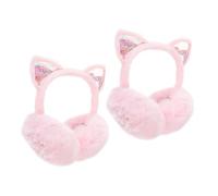 LIFKOME Orejeras para Niños de Felpa Calentadoras de Orejas Plegables, Protectores Auditivos para Invierno, Color Rosa, 2 Piezas, Uso Exterior en Frío, Accesorio para Clima Frío