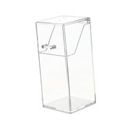 LIFKOME Organizador de Cosméticos Acrílico Transparente Tapa Abatible Bote para Brochas Cuadrado Resistente al Agua y Anticorrosión Incluye Bolsa de Perlas Blancas para Almacenamiento