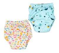 LIFKOME Pantalones De Aprendizaje Para Bebés Pañales Lavables 6 Capas Algodón Transpirable Entrenamiento Para Ñiño l 2 Unidades Diseño Antifuertes Uso Diario