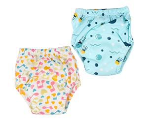 LIFKOME Pantalones De Aprendizaje Para Bebés Pañales Lavables 6 Capas Algodón Transpirable Entrenamiento Para Ñiño l 2 Unidades Diseño Antifuertes Uso Diario