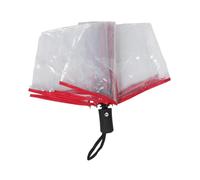 LIFKOME paraguas plegable transparente paraguas de viaje compacto sombrilla a prueba de viento automático de pliegues transparente para mujer el plastico rojo