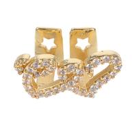 LIFKOME Parrilla de Cobre Doble Corazón Gemas de Imitación y Ajustable y Fácil de Usar Adecuado para Fiestas y Ocasiones Obsequios