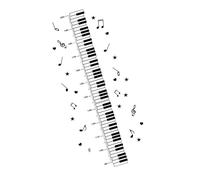 LIFKOME Pegatina de Regla de Altura para Habitación de Niños Patrón de Piano Negro, Material Pvc, Escala Precisa y Diseño Divertido para Dormitorio Infantil