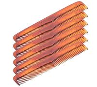 LIFKOME Peine Cabello de Peluquería 6 Piezas, Dientes Anchos y Finos, Color Carey, Antienredos, Portátil y Ligero para Uso Profesional y Personal en Salón y Hogar