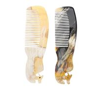 LIFKOME Peine de Cuerno de Buey Masajeador 2 Piezas Diseño Tamaño Único Antistático Exfoliante para Estimular Circulación y Prevenir Caída del Cabello Color Aleatorio Varios estilos