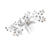 LIFKOME Peine de Pelo para Novia con Brillantes de Imitación Plateados Accesorio Nupcial Artesanal para Bodas Peineta Elegante para Mujeres y Niñas