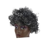 LIFKOME Peluca de Abuela Esponjosa de Color Gris Oscuro de Old Lady Wig para Disfraz de Fiesta Disfraz Disfraz Accesorios de Carnaval