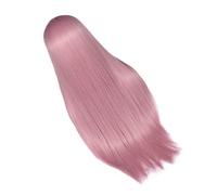 LIFKOME Peluca Larga Natural Rosa Sintética Resistente al Calor para Mujer Parte Media, Estilo Liso y para Fiestas, Cosplay y Uso Diario