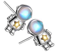 LIFKOME Pendientes de Astronauta para Mujer y Niña, Diseño Pequeño y Ligero, Pendientes de Moda Hipoalergénicos, Joyería Espacial Adecuado para Uso Diario y Eventos Obsequios