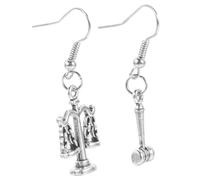 LIFKOME Pendientes De Justicia Para Mujeres Aretes De Abogada Con Diseño De y Martillo Para Estudiantes De Derecho y Profesionales Joyería Dangle Elegante