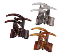 LIFKOME Pinzas para Coleta Alta 3 Piezas Pinzas de Garra Dentadas para Mujer y Niña Accesorios para Cabello Grueso y Fino Colores Brillo Café Leopardo Gris Leopardo y Ámbar Sujetan