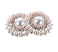 LIFKOME Pinzas para Zapatos de Tacón Desmontables con Perlas Sintéticas y Cristales Accesorio Elegante para Boda y Trabajo Pack 2 Unidades en Rosa Dorado Clips Decorativos para Mujer