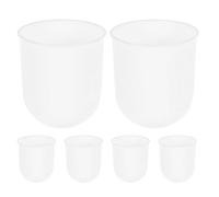 LIFKOME Portaescobillas para Inodoro Redondo de Plástico Blanco 86X100 MM Base Antideslizante Set de 6 Unidades Accesorio de Baño Adecuado para Hotel y Hogar