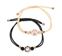 LIFKOME Pulsera para Parejas Vibración Ajustable de Aleación y Cuerda Tejida, Pulsera Sensora para Aniversarios y Relaciones a Distancia