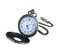 LIFKOME Reloj de Bolsillo Antiguo de Gran Tamaño con Movimiento Mecánico Tipo Concha Hueca Y Cadena de Latón