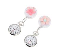 LIFKOME Reloj De Cofre De Flores para Enfermera Reloj De Bolsillo Clip Movimiento Cuarzo Preciso Y Resistente